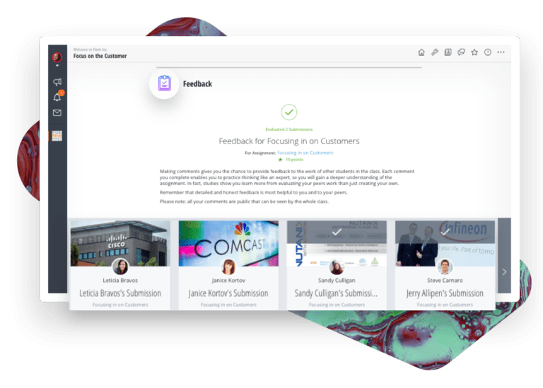 Enterprise training page - Business Impact of NovoEd showing NovoEd platform screen