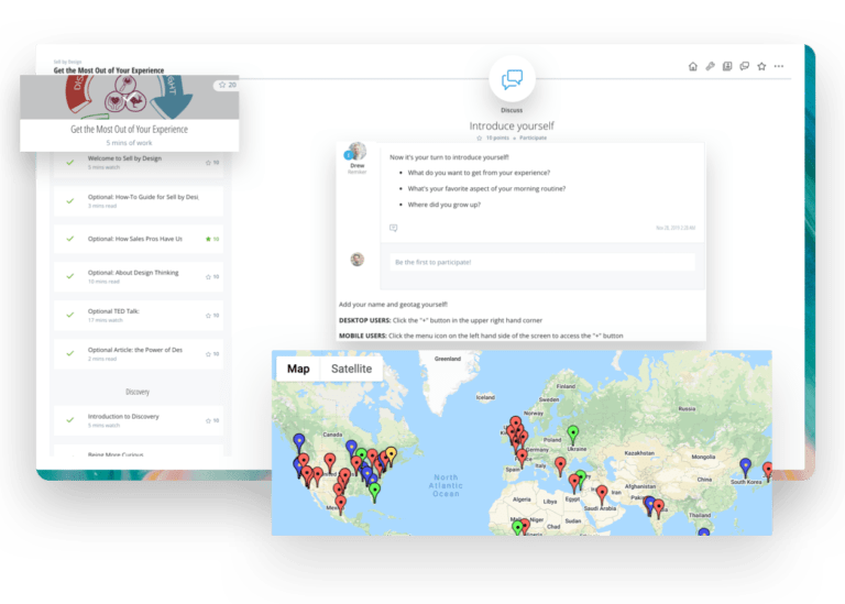 Sales Enablement Page - Training Anywhere Section with product screenshots